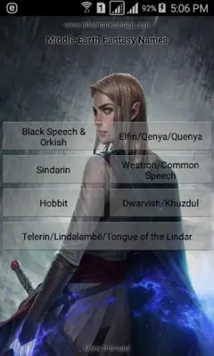 Middle Earth Fantasy Names android App screenshot 5